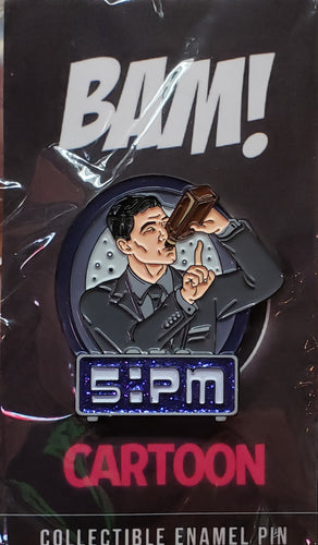 ARCHER, 5:00 PM Rare Variant, 99 made. Collectible Enamel Pin, Bam! CARTOON Box Exclusive