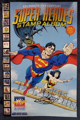 DC Comics, USPS Celebrate the Century Super Heroes STAMP ALBUM  Book 1, NM 1990