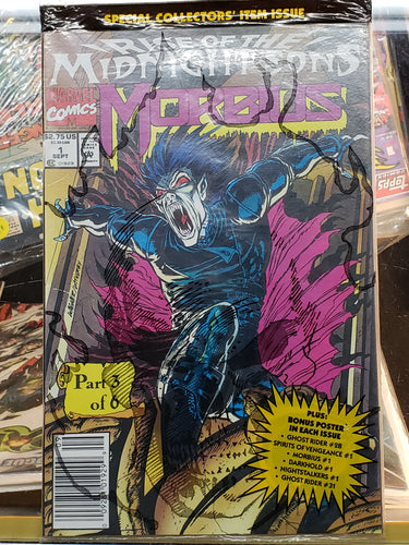 MORBIUS Living Vampire #1 - Rise of the Midnight Sons 3/6 Sealed w poster 1993 F