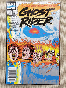 GHOST RIDER #25 Double-Size Issue with Pop Up Centerfold, Marvel 1992 VF/NM