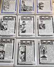 Load image into Gallery viewer, 1992 MARVEL: THE PUNISHER: WAR JOURNAL ENTRY, Complete 90 card set VF/NM with 6 Bonus Chase Cards.
 