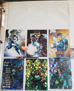 1992 MARVEL: THE PUNISHER: WAR JOURNAL ENTRY, Complete 90 card set VF/NM with 6 Bonus Chase Cards.
 