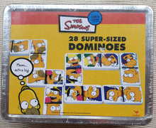 Load image into Gallery viewer, THE SIMPSONS 28 Super-Sized Dominoes Game in Lunchbox Style Tin, 2002 Sealed