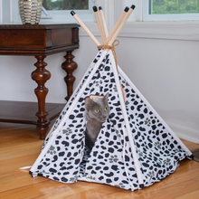 Load image into Gallery viewer, Armarkat Cat Bed Model C46, Teepee style, White w/black paw print