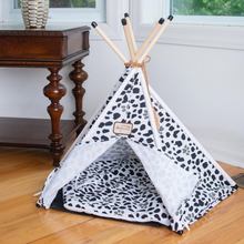 Load image into Gallery viewer, Armarkat Cat Bed Model C46, Teepee style, White w/black paw print