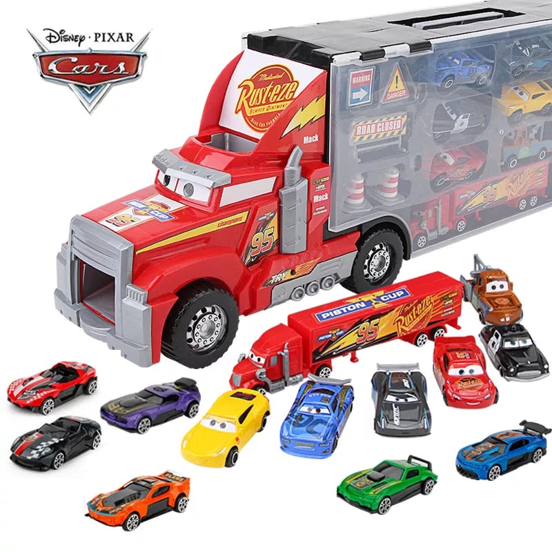 14Pcs/set Disney Pixar Cars 3 Mack Uncle Truck Toy Car Set Lightning McQueen Jackson Storm 1:55 Diecast Car Model Toy Kids Gift