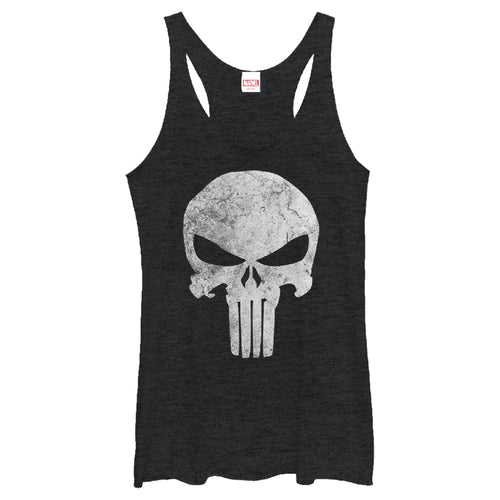 Junior's Marvel Punisher Distresskull Tank Top