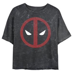 Junior's Marvel DeadPool StraightAway Mineral Wash Crop Top