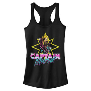 Junior's Marvel Captain Neon M Tank Top