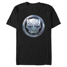 Load image into Gallery viewer, Men&#39;s Marvel Black Panther Wakanda Forever Black Panther Sigil Metal T-Shirt