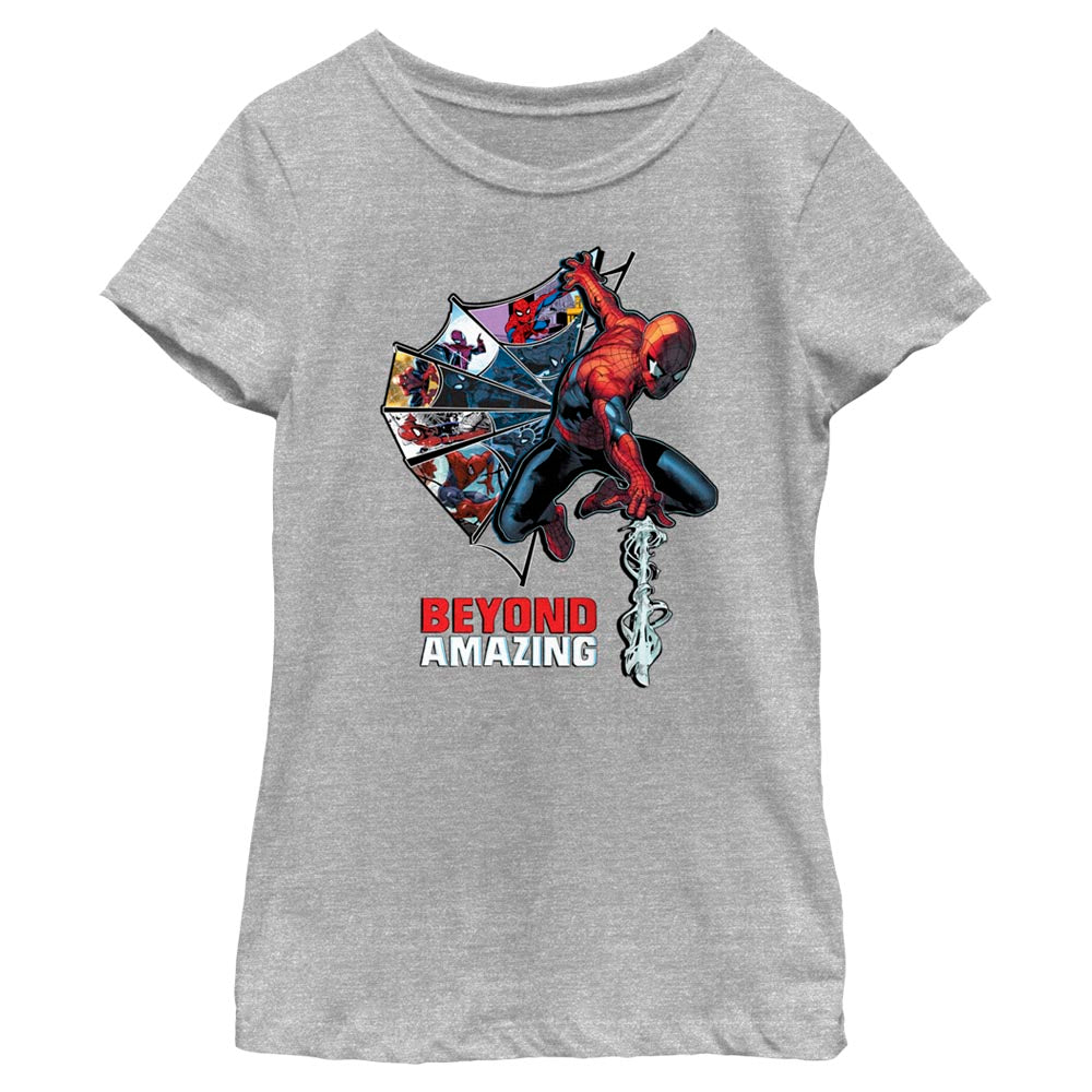 Girl's Marvel Spider-Man Beyond Amazing WEB COMIC HALF T-Shirt