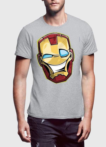 Funny Face IRON MAN Mask T-Shirt (Marvel Comics) Humor