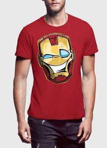 Funny Face IRON MAN Mask T-Shirt (Marvel Comics) Humor