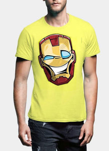 Funny Face IRON MAN Mask T-Shirt (Marvel Comics) Humor