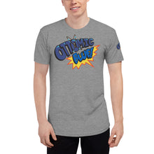 Load image into Gallery viewer, OTTOMIC BLUE Unisex Tri-Blend Track Shirt with Logo on sleeve. Various colors and sizes