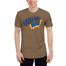 Load image into Gallery viewer, OTTOMIC BLUE Unisex Tri-Blend Track Shirt with Logo on sleeve. Various colors and sizes