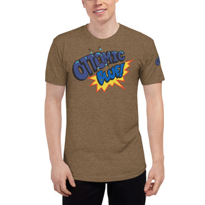 OTTOMIC BLUE Unisex Tri-Blend Track Shirt with Logo on sleeve. Various colors and sizes