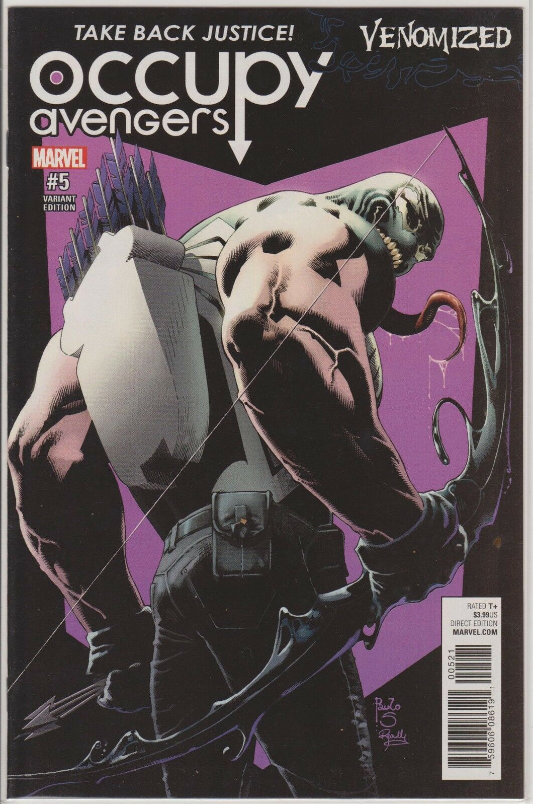 OCCUPY AVENGERS #5 PAULO SIQUEIRA VENOMIZED VARIANT MARVEL COMICS (VENOM, Hawkeye)