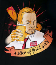 Load image into Gallery viewer, Shaun of the Dead &quot;Fried Slice of Gold&quot; XL T Shirt, Nerd Block Limited Edition Exclusive