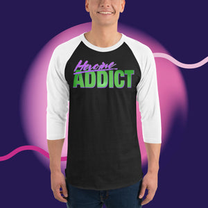 Heroine Addict (SHE HULK inspired, Full Tone Design) 3/4 sleeve raglan shirt