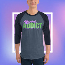 Load image into Gallery viewer, Heroine Addict (SHE HULK inspired, Half Tone Design) 3/4 Sleeve Raglan Shirt