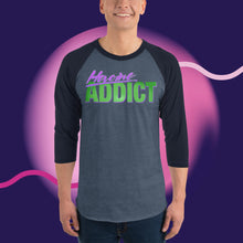 Load image into Gallery viewer, Heroine Addict (SHE HULK inspired, Full Tone Design) 3/4 sleeve raglan shirt