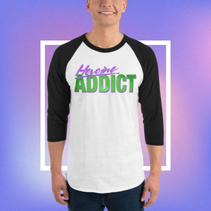 Heroine Addict (SHE HULK inspired, Half Tone Design) 3/4 Sleeve Raglan Shirt