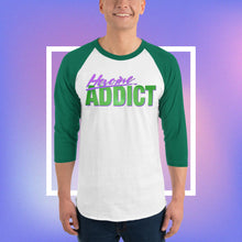 Load image into Gallery viewer, Heroine Addict (SHE HULK inspired, Half Tone Design) 3/4 Sleeve Raglan Shirt