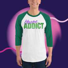 Load image into Gallery viewer, Heroine Addict (SHE HULK inspired, Full Tone Design) 3/4 sleeve raglan shirt