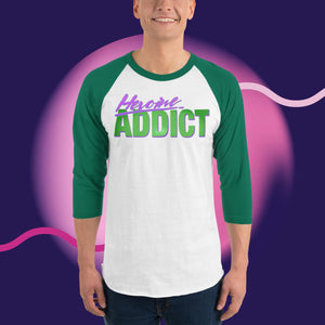 Heroine Addict (SHE HULK inspired, Full Tone Design) 3/4 sleeve raglan shirt