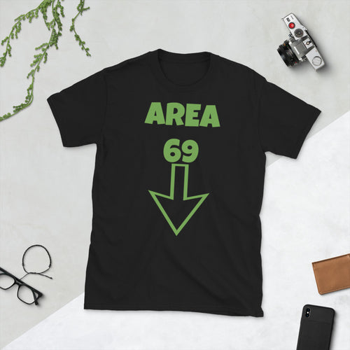 AREA 69 shirt. Inspired by Terry on SOLAR OPPOSITES on Hulu. Various Colors and sizes