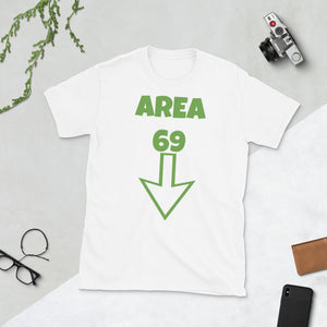 AREA 69 shirt. Inspired by Terry on SOLAR OPPOSITES on Hulu. Various Colors and sizes